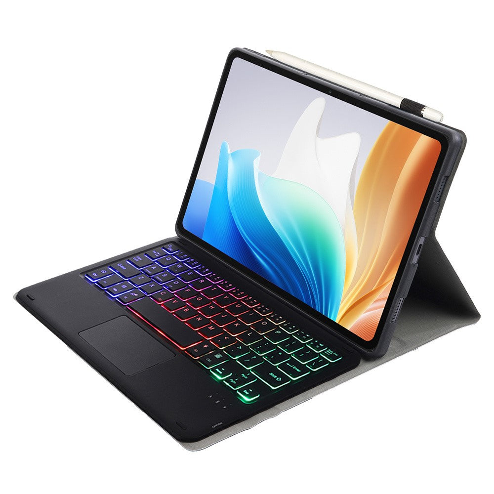 OP14-AS Baggrundsbelyst Touchpad-tastatur til Oppo Pad Neo / Pad Air 2 / OnePlus Pad Go-tastatur med læderetui