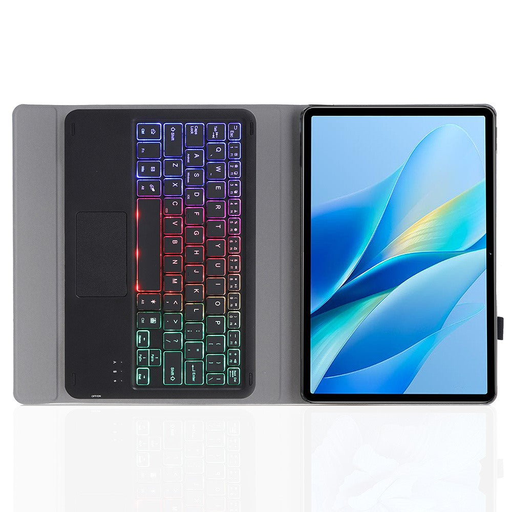 AV13-AS For vivo Pad Air / iQOO Pad Air Backlit Trackpad Bluetooth-compatible Keyboard with Leather Case