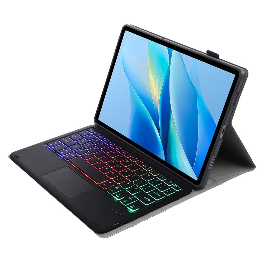 AV13-AS For vivo Pad Air / iQOO Pad Air Backlit Trackpad Bluetooth-compatible Keyboard with Leather Case