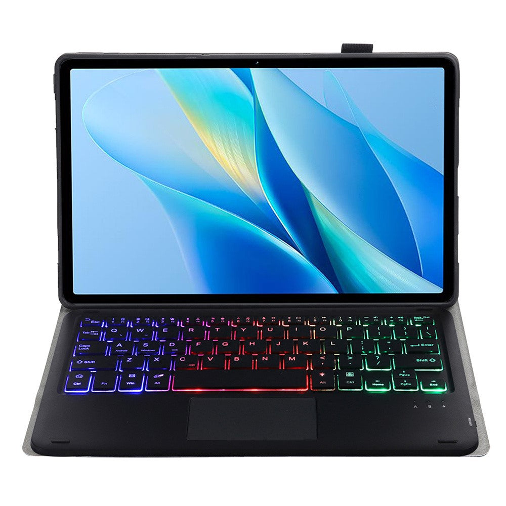 AV13-AS For vivo Pad Air / iQOO Pad Air Backlit Trackpad Bluetooth-compatible Keyboard with Leather Case