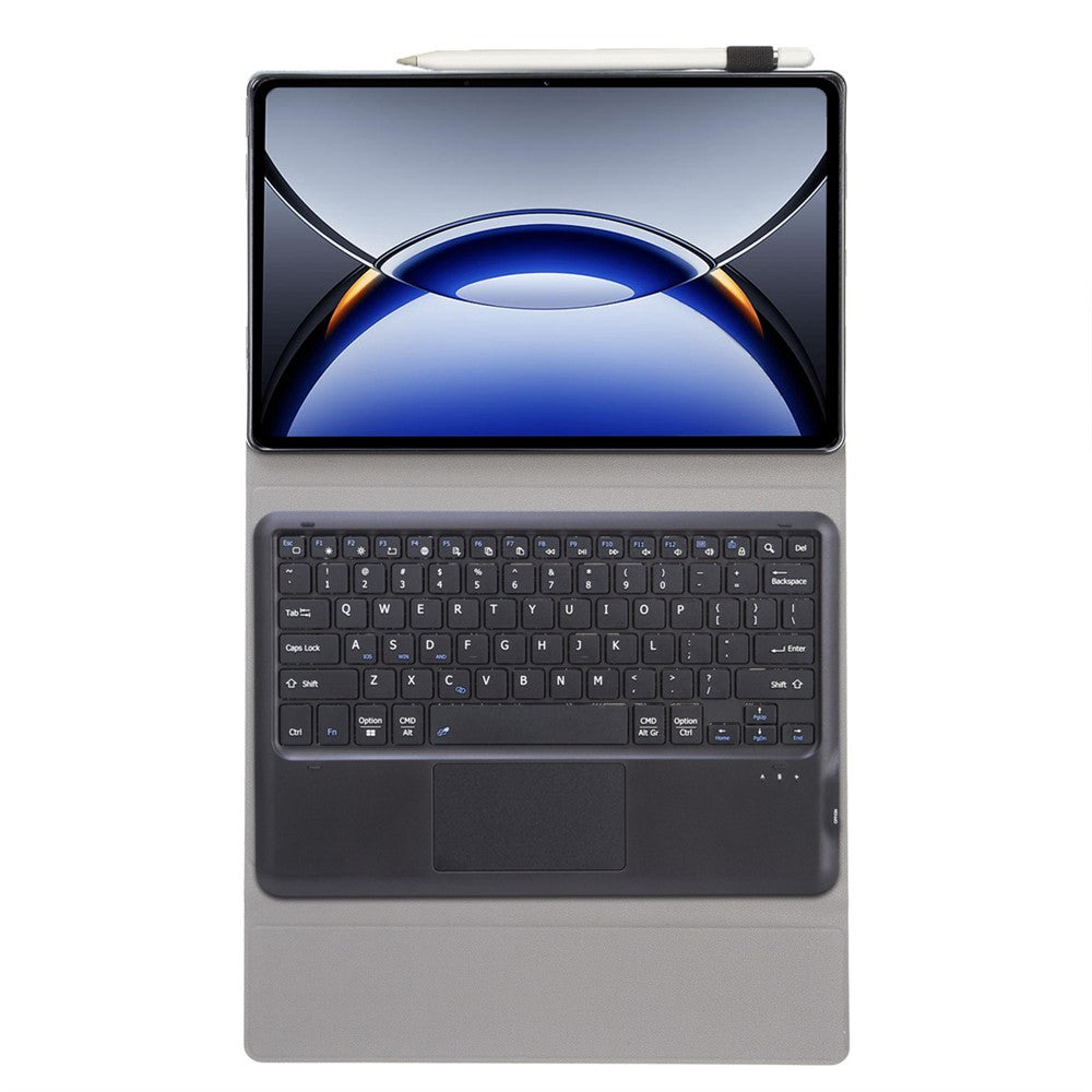 P15-A For Oppo Pad 3 Pro / Oneplus Pad Pro Leather Tablet Cover with Touchpad Bluetooth-compatible Keyboard