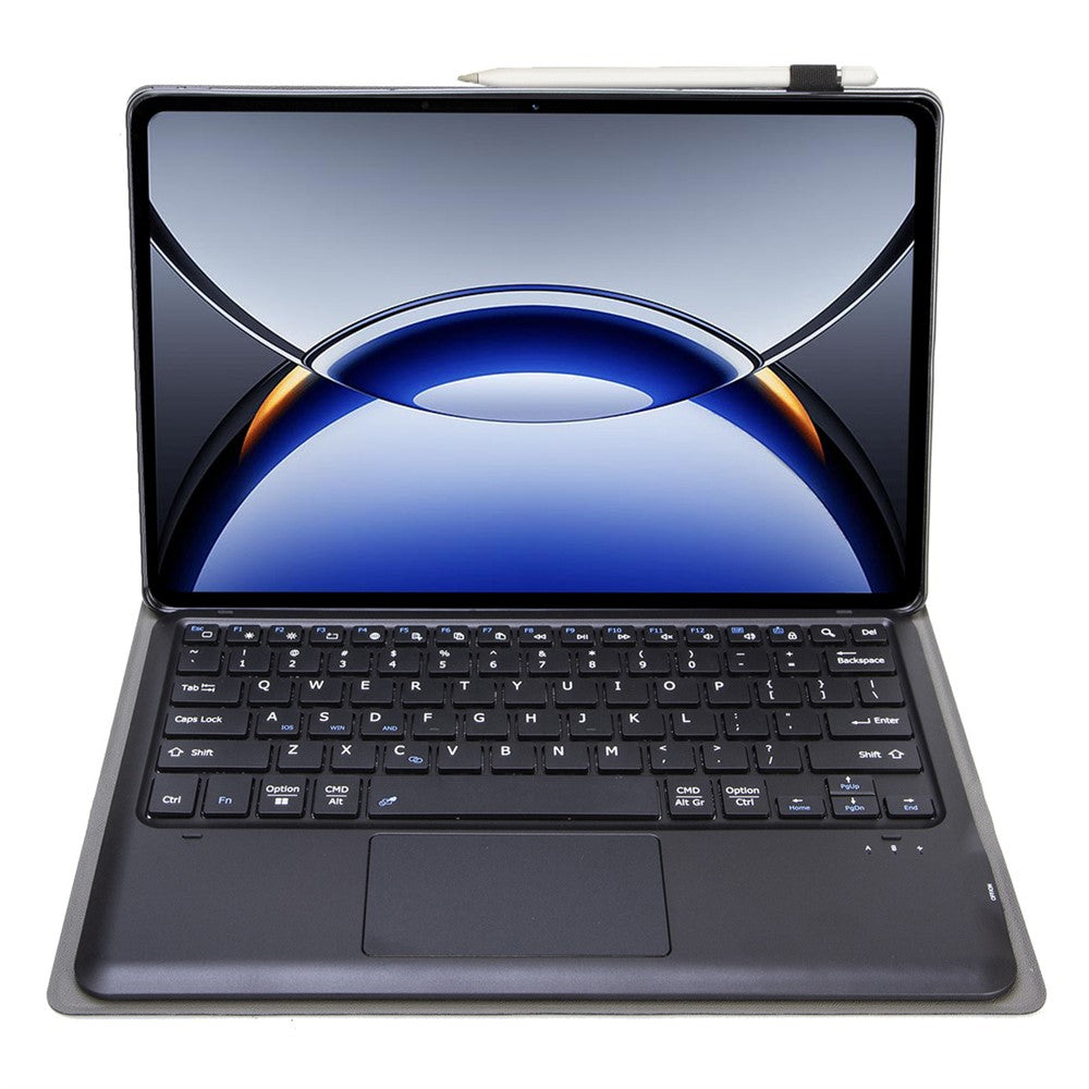 P15-A For Oppo Pad 3 Pro / Oneplus Pad Pro Leather Tablet Cover with Touchpad Bluetooth-compatible Keyboard