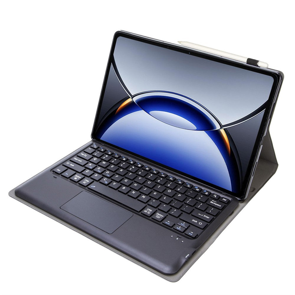 P15-A For Oppo Pad 3 Pro / Oneplus Pad Pro Leather Tablet Cover with Touchpad Bluetooth-compatible Keyboard