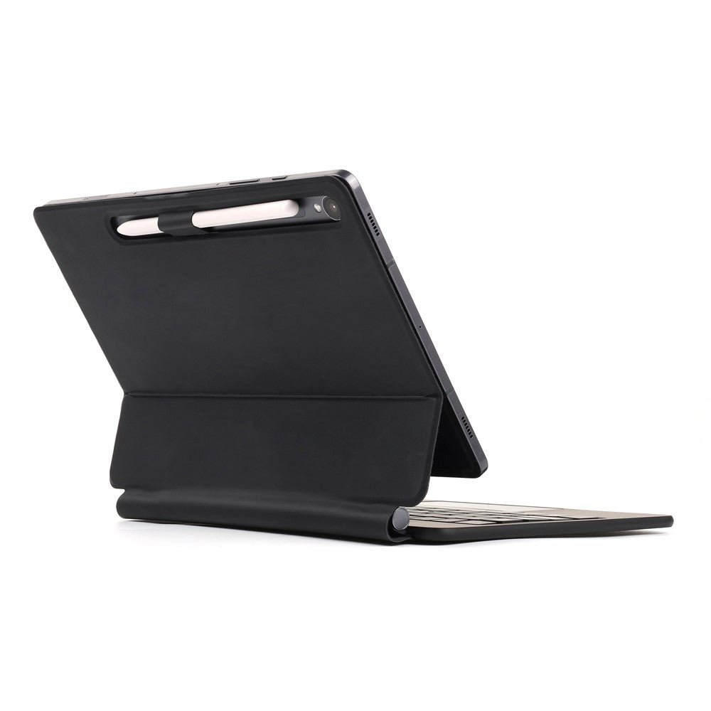 P810 til Samsung Galaxy Tab S10+ / S9 FE+ / S9+ / S8+ / S7 FE / S7+ Læderetui Flydende Magnetisk Tastatur med Baggrundsbelysning
