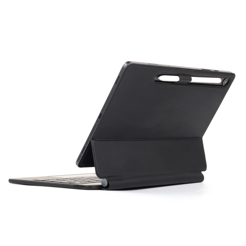 P810 til Samsung Galaxy Tab S10+ / S9 FE+ / S9+ / S8+ / S7 FE / S7+ Læderetui Flydende Magnetisk Tastatur med Baggrundsbelysning