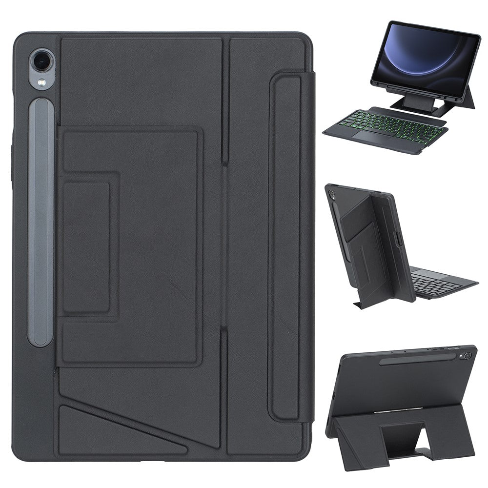 HY-710B For Samsung Galaxy Tab S10 Lite / S10 FE / S9 FE X510 X516 / S9 X710 X716B X718U Leather Case Detachable Bluetooth-Compatible Keyboard