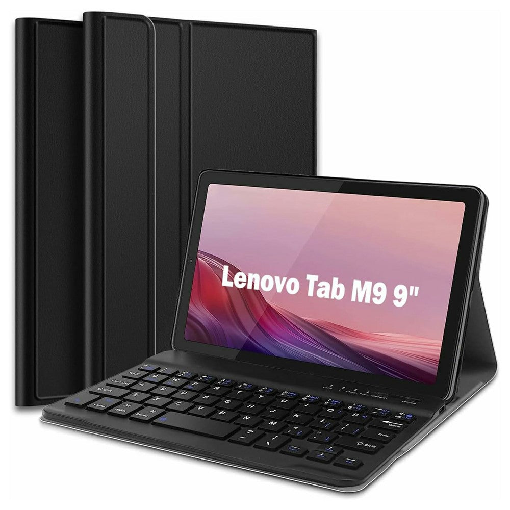 SK-M9 For Lenovo Tab M9 (TB-310FU / TB-310XU) Bluetooth-Compatible Keyboard Leather Case with Pen Slot