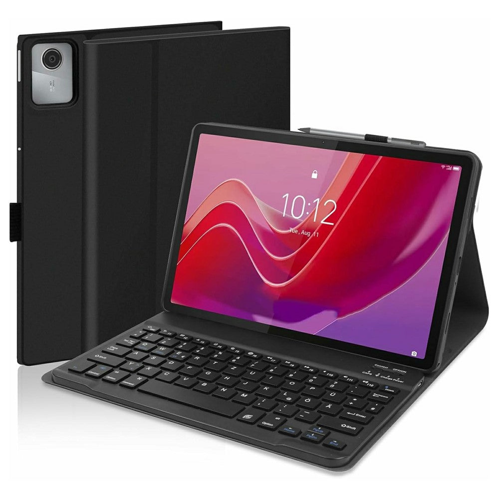 SK-M11 For Lenovo Tab M11 (TB330FU / TB330XU) Bluetooth-Compatible Keyboard Leather Case with Pen Slot