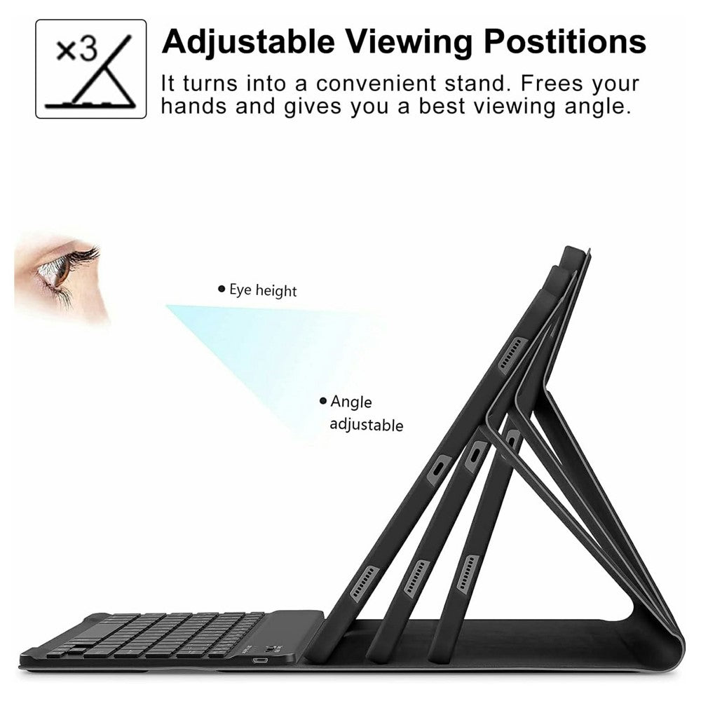 RGB-MI6 / 6pro For Xiaomi Pad 6 Pro / Pad 6 RGB Backlit Bluetooth-Compatible Keyboard Leather Case with Pen Slot
