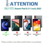 RGB-MI6 / 6pro For Xiaomi Pad 6 Pro / Pad 6 RGB Backlit Bluetooth-Compatible Keyboard Leather Case with Pen Slot