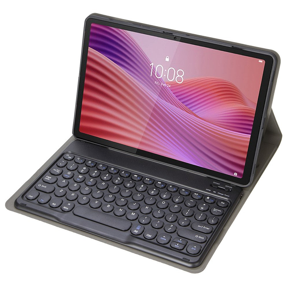 YAM29 Läderfodral för Lenovo Tab 10.1 (2025) / Zhaoyang K10C / S10 TB-311FU / XC TBF1 2025 Runt tangentbord med Bluetooth-kompatibelt tangentbord