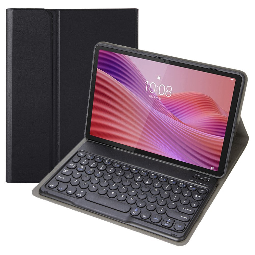 YAM29 Läderfodral för Lenovo Tab 10.1 (2025) / Zhaoyang K10C / S10 TB-311FU / XC TBF1 2025 Runt tangentbord med Bluetooth-kompatibelt tangentbord