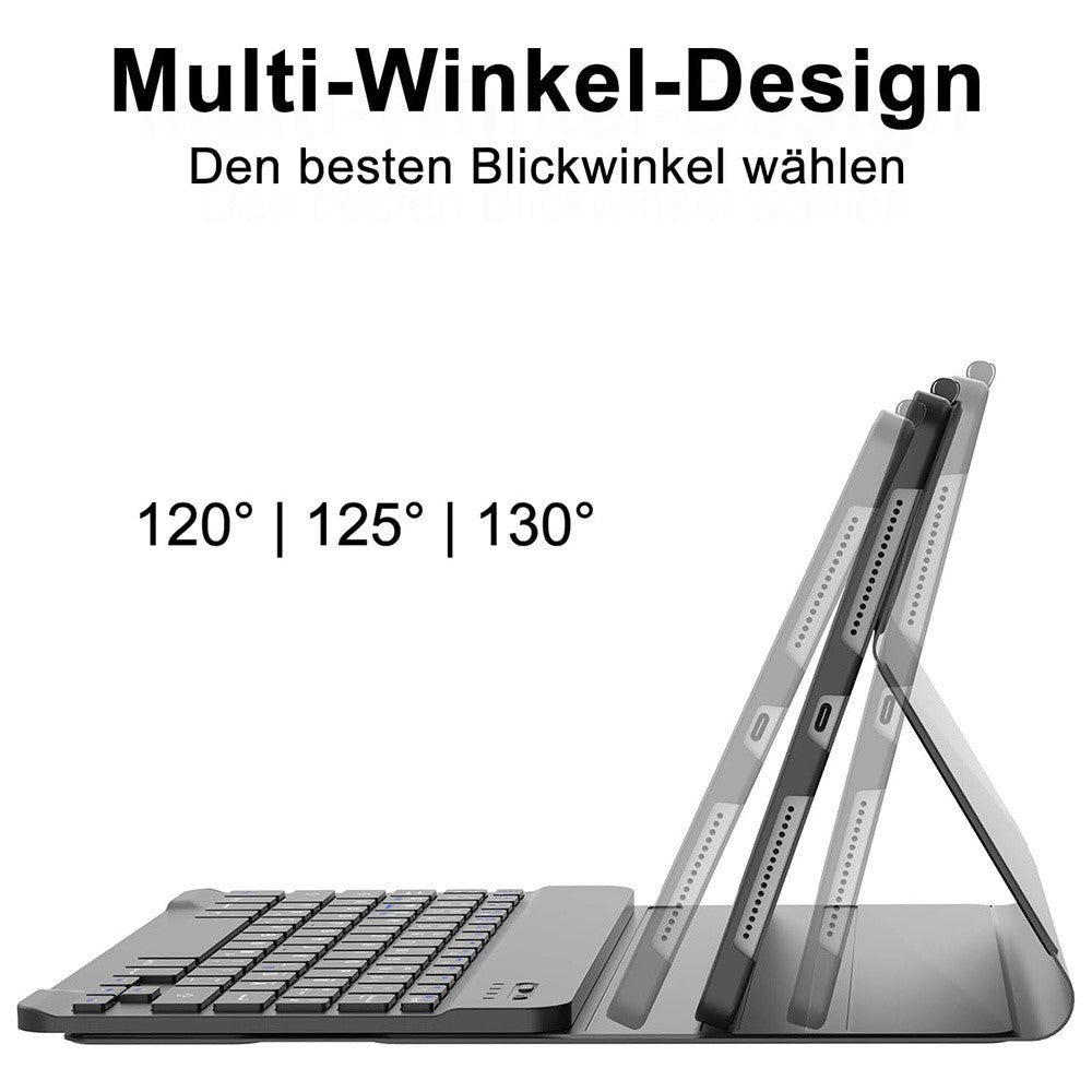 SK-M10 For Lenovo Tab M10 (Gen 3) Leather Tablet Stand Cover + Bluetooth-Compatible Keyboard