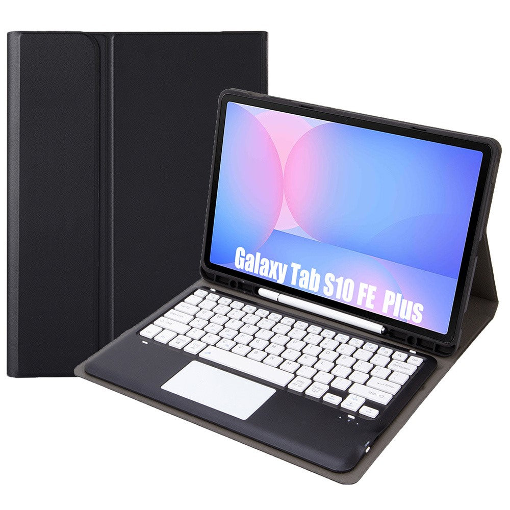 A820B-A For Samsung Galaxy Tab S10 FE+ X620 / X626B Detachable Bluetooth-Compatible Keyboard Case with Touchpad