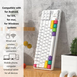 AJAZZ K870T Kabelført/Trådløst Bluetooth-kompatibelt Tastatur 87 Taster Dual Mode Tastatur med RGB Baggrundsbelysning til Telefon Bærbar Computer
