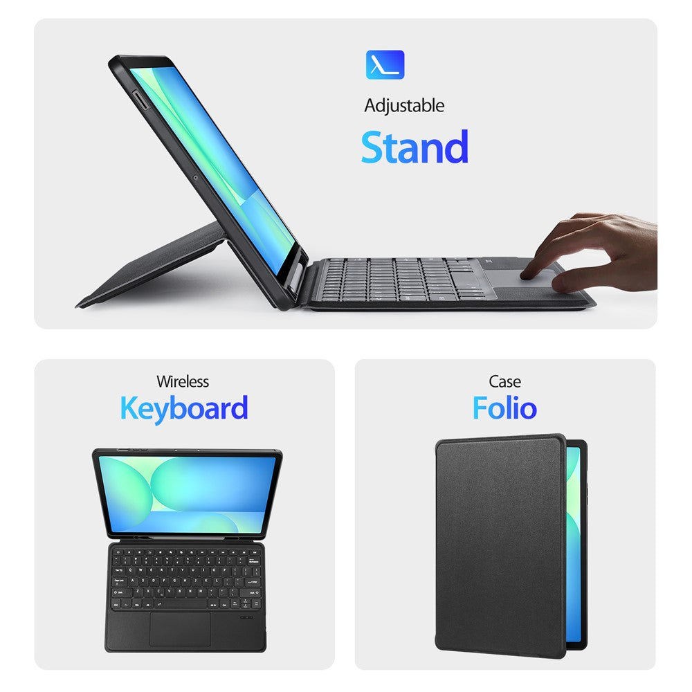 DUX DUCIS For Samsung Galaxy Tab S10 FE+ Bluetooth-compatible Keyboards  Magnetic Detachable PU Leather Tablet Cover