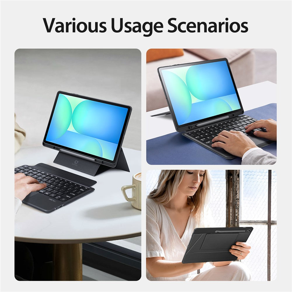 DUX DUCIS For Samsung Galaxy Tab S10 FE+ Bluetooth-compatible Keyboards  Magnetic Detachable PU Leather Tablet Cover