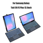 T820B-AS til Samsung Galaxy Tab S10 FE+ X620 / X626B Baggrundsbelyst Touchpad Bluetooth-kompatibelt Tastatur Læderetui