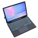 T820B-AS til Samsung Galaxy Tab S10 FE+ X620 / X626B Baggrundsbelyst Touchpad Bluetooth-kompatibelt Tastatur Læderetui