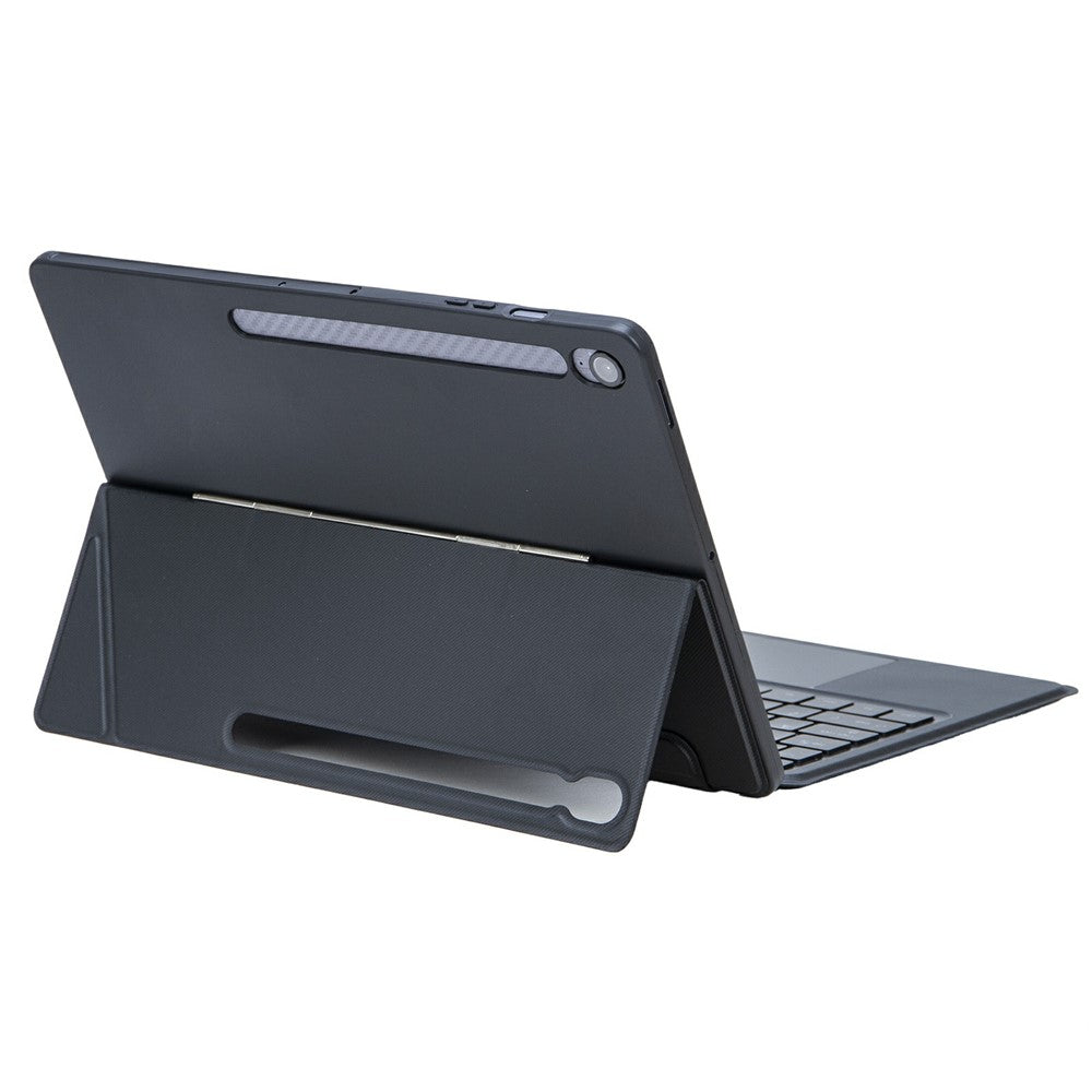 T820B-AS til Samsung Galaxy Tab S10 FE+ X620 / X626B Baggrundsbelyst Touchpad Bluetooth-kompatibelt Tastatur Læderetui