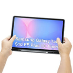 T820B-AS til Samsung Galaxy Tab S10 FE+ X620 / X626B Baggrundsbelyst Touchpad Bluetooth-kompatibelt Tastatur Læderetui
