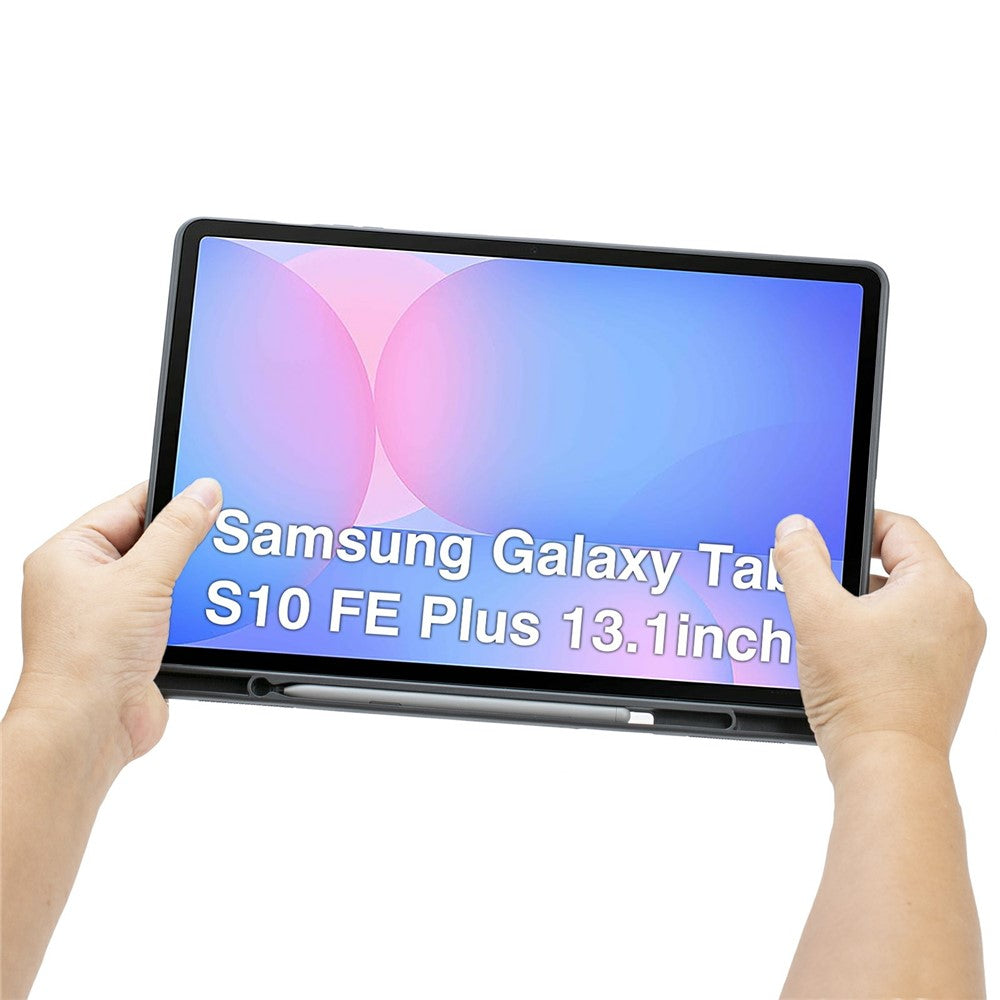 T820B-AS til Samsung Galaxy Tab S10 FE+ X620 / X626B Baggrundsbelyst Touchpad Bluetooth-kompatibelt Tastatur Læderetui