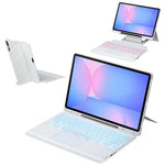 HY-820B For Samsung Galaxy Tab S10 FE+ X620 / X626B Detachable Touchpad Backlit Bluetooth-Compatible Keyboard Tablet Stand Cover