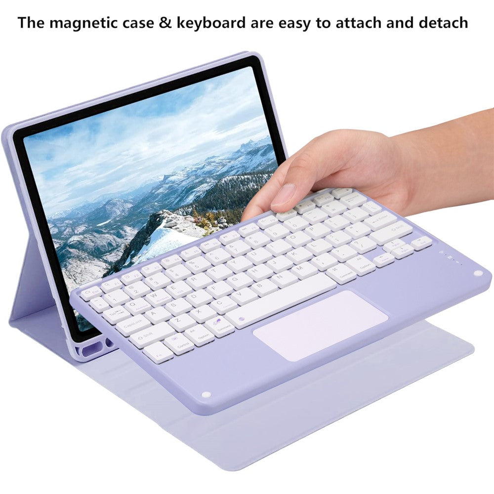 Tablet Case for iPad Air 11 (2026) / (2025) / (2024) / Air (2022) / (2020) Touchpad Bluetooth-Compatible Keyboard Leather Stand Cover