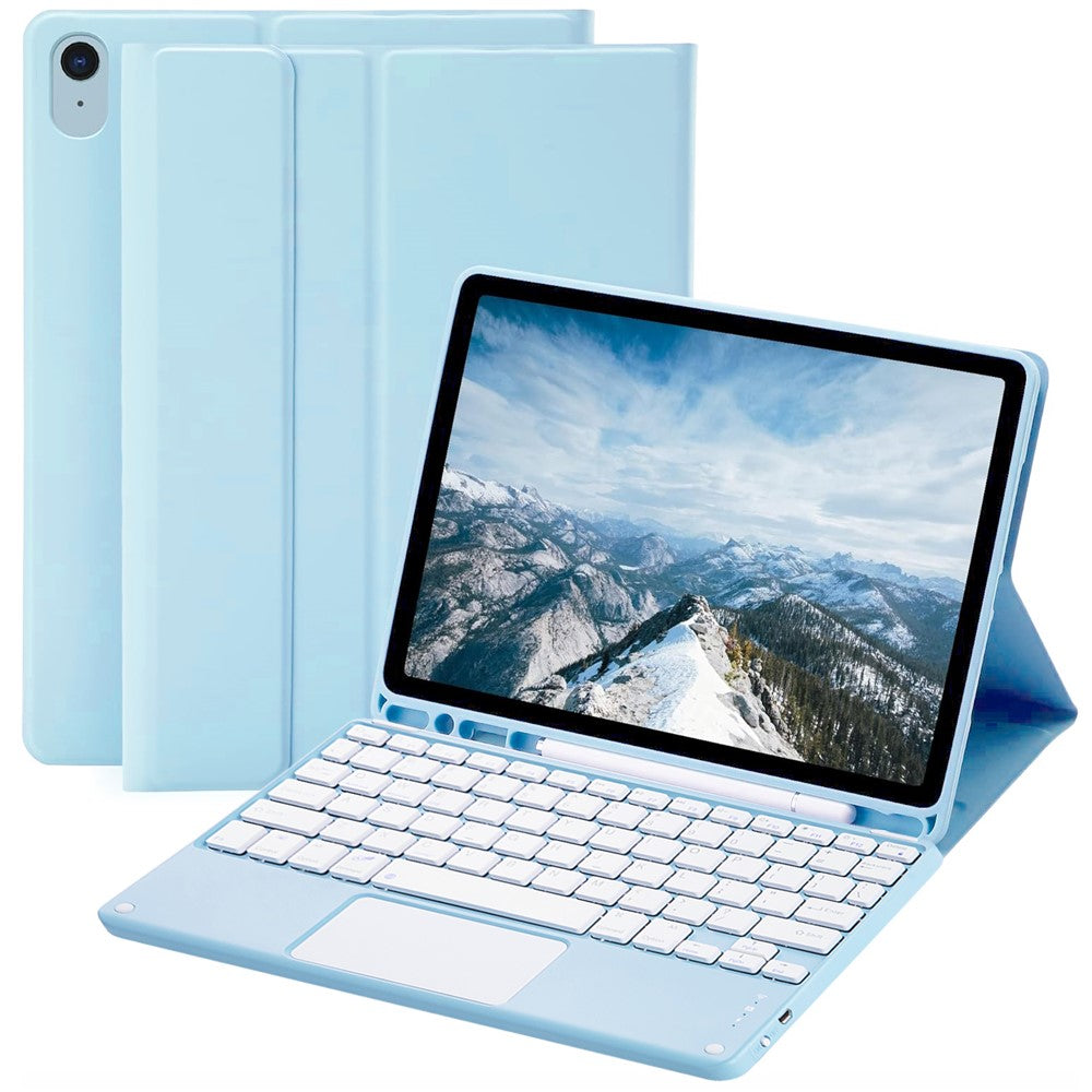Tablet Case for iPad Air 11 (2026) / (2025) / (2024) / Air (2022) / (2020) Touchpad Bluetooth-Compatible Keyboard Leather Stand Cover