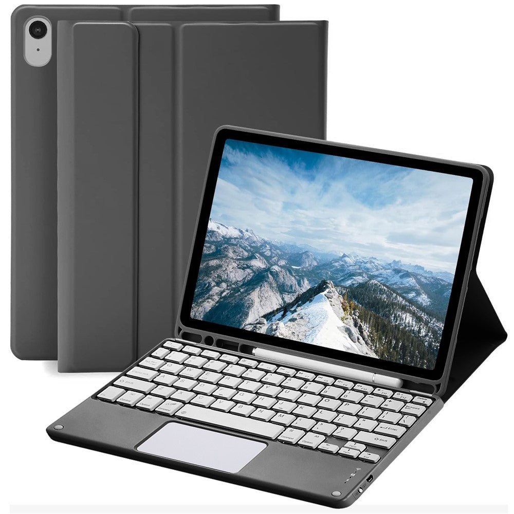 Tablet Case for iPad Air 11 (2026) / (2025) / (2024) / Air (2022) / (2020) Touchpad Bluetooth-Compatible Keyboard Leather Stand Cover
