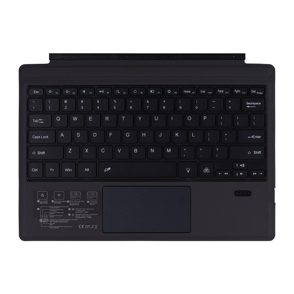 1109-D Bluetooth-Compatible Keyboard for Microsoft Surface Pro 7+ / 7 / 6 / 5 / 4 / 3 Touchpad Backlit Tablet Keyboard