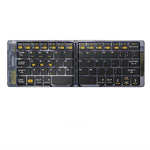 F69 Portable Bluetooth-Compatible Keyboard Transparent Design Two-Fold Keypad for Android / Windows / Ios