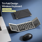 DUX DUCIS OK Flip Series Touchpad Keyboard Portable Tri-Fold Bluetooth-Compatible 5.2 Keyboard