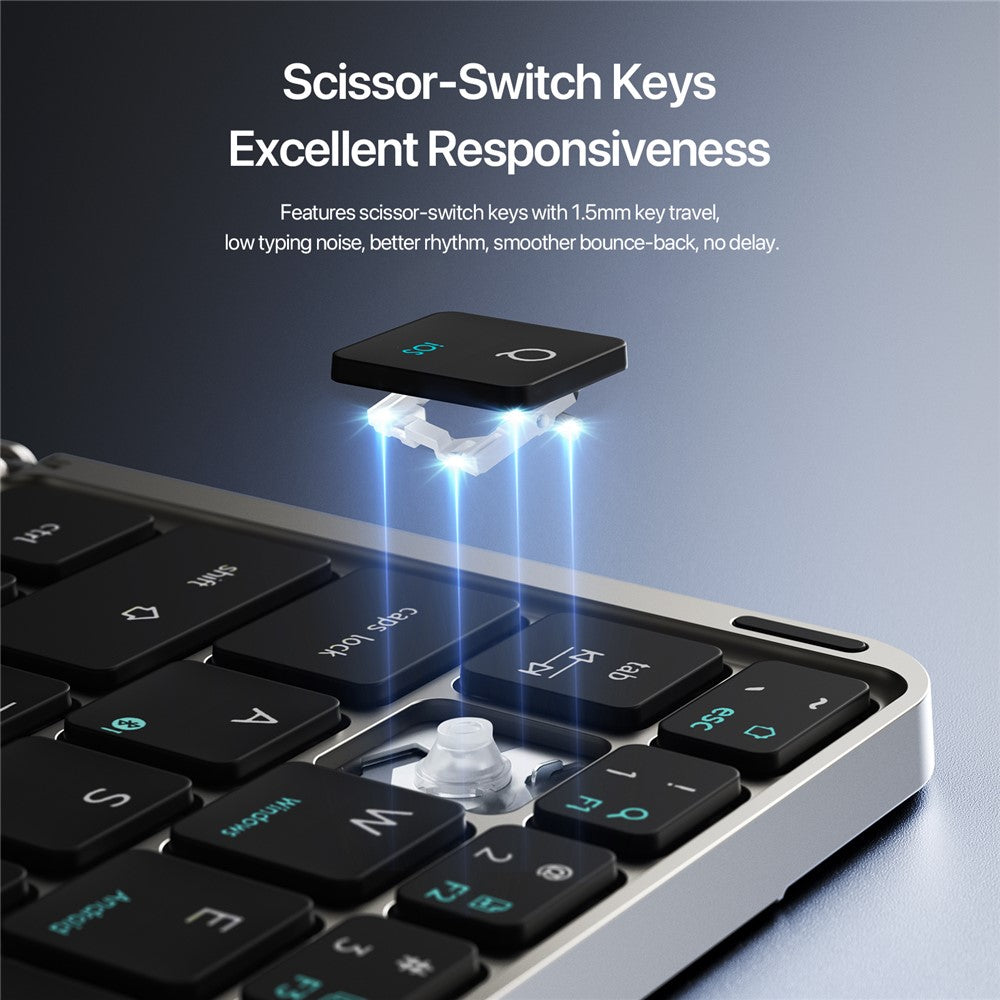 DUX DUCIS OK Fold Series Touchpad Keyboard for Tablet / Phone Two-Fold Design Bluetooth-Compatible 5.0 Keyboard