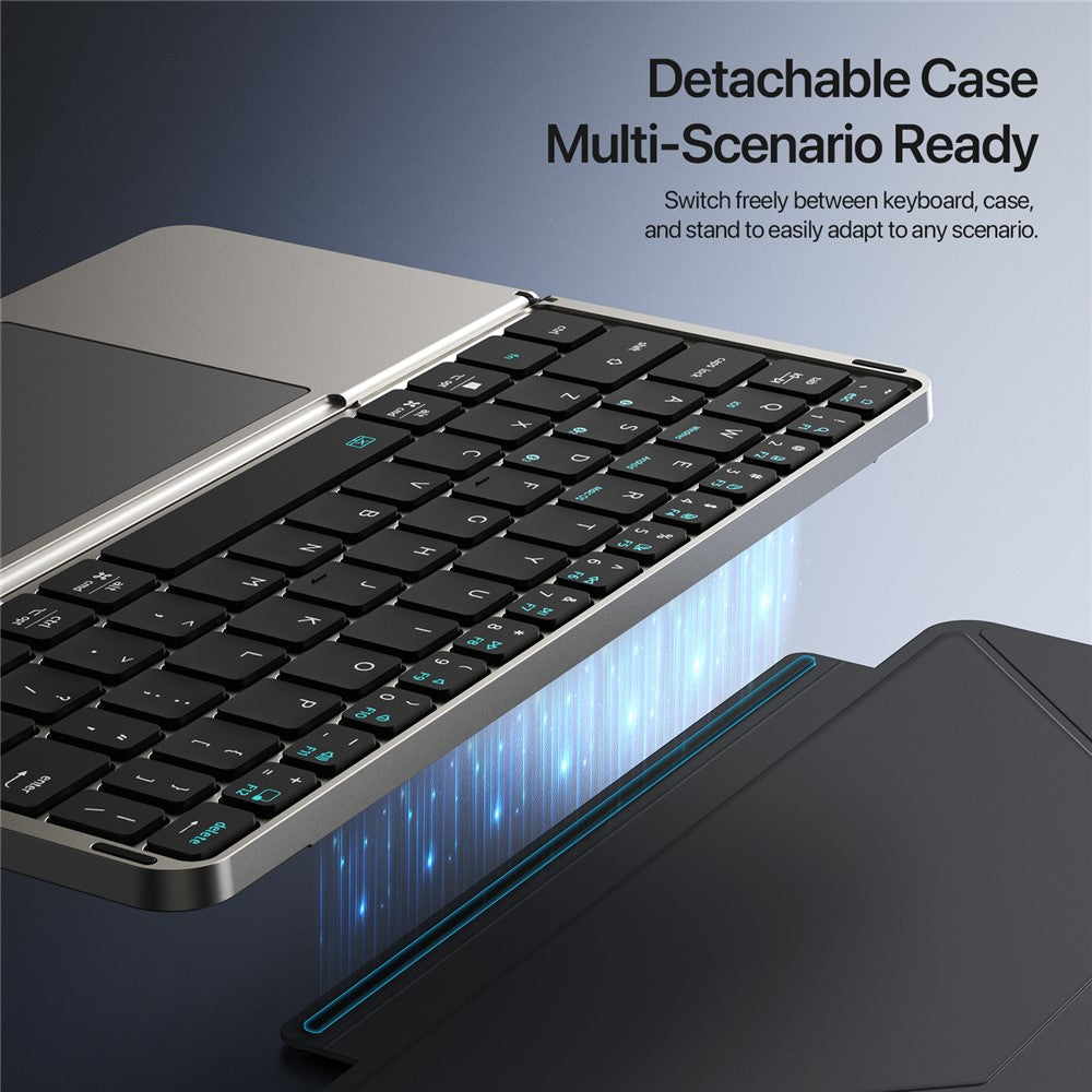 DUX DUCIS OK Fold Series Touchpad Keyboard for Tablet / Phone Two-Fold Design Bluetooth-Compatible 5.0 Keyboard