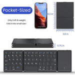 B089T Pocket Size Tri-fold Touchpad Bluetooth-compatible Keyboard for Android  /  Windows  /  iOS, with Phone Bracket