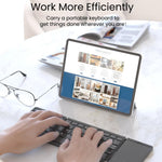 B089T Pocket Size Tri-fold Touchpad Bluetooth-compatible Keyboard for Android  /  Windows  /  iOS, with Phone Bracket