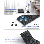 B089T Pocket Size Tri-fold Touchpad Bluetooth-compatible Keyboard for Android  /  Windows  /  iOS, with Phone Bracket