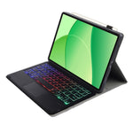 OP17-AS For Oppo Pad SE Detachable Bluetooth-Compatible Touchpad Backlit Keyboard Leather Tablet Case