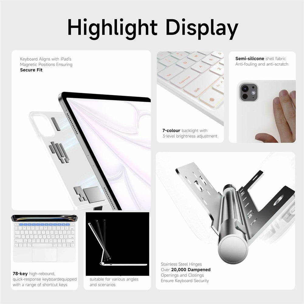 Floating Magnetic Keyboard Case for iPad Air 11 (2024) / Air (2022) / Air (2020) / iPad Pro 11 (2022) / (2021) / (2020) / (2018)