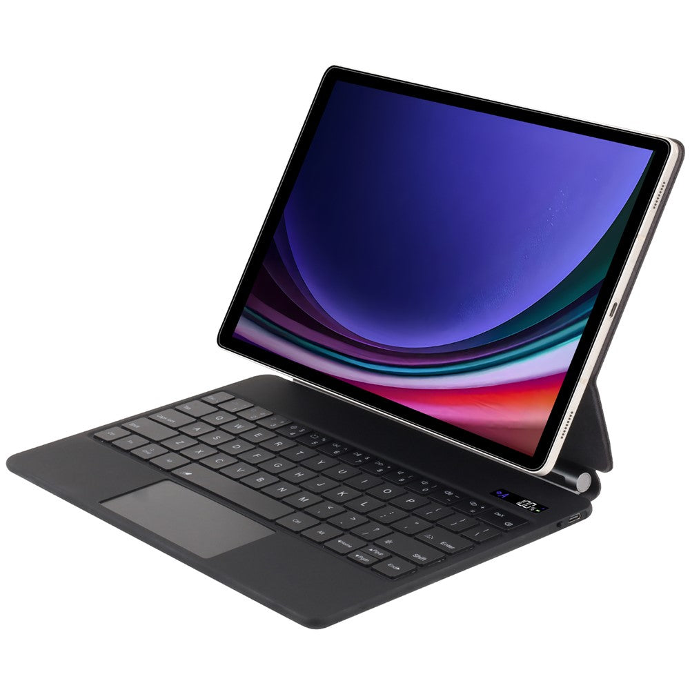Bluetooth-kompatibelt tangentbordsfodral för Samsung Galaxy Tab S9 FE X510 X516 / S9 X710 X716B X718U / S8 X700 X706 / S7 T870 med styrplatta och bakgrundsbelysning