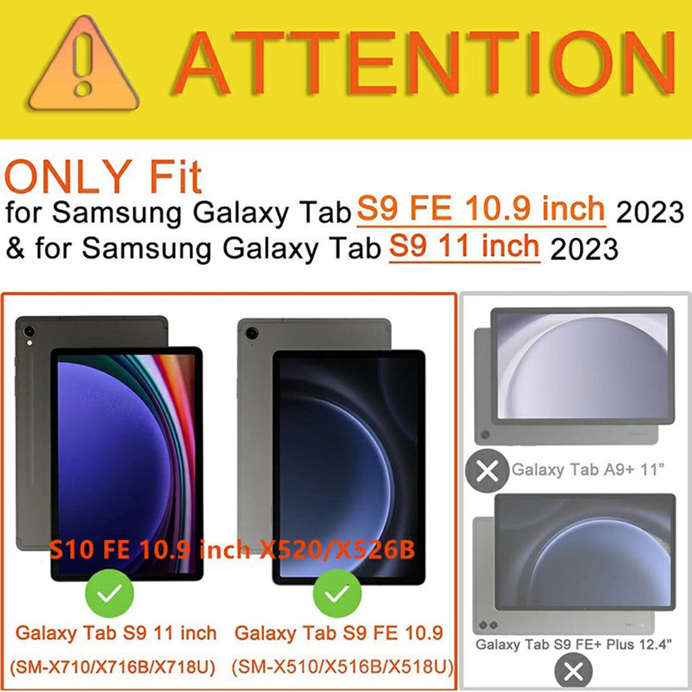 Til Samsung Galaxy Tab S9 FE / Tab S9 X710 / 716B / 718U Flydende Bluetooth-kompatibelt Tastatur Stand Etui med Baggrundsbelysning