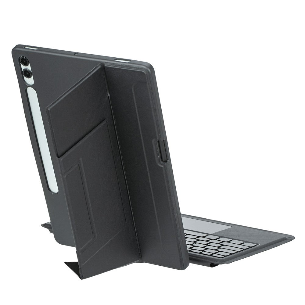 Bluetooth-kompatibelt tastatur til Samsung Galaxy Tab S10+ X820 / S9 FE+ X610 / X616 / S9+ X810 / X816B / X818U etui med flydende stander