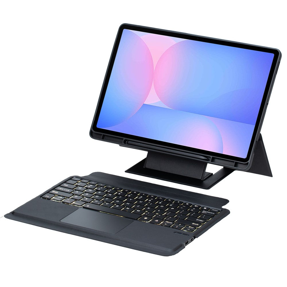 For Samsung Galaxy Tab S10 FE+ X620 / X626B Detachable Backlit Touchpad Keyboard Case Stand Cover