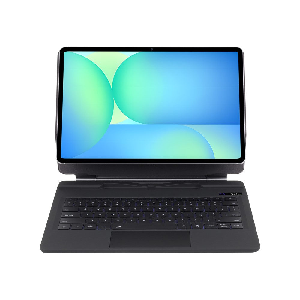 P820 For Samsung Galaxy Tab S10 FE+ X620 / X626B Floating Magnetic Keyboard Case with Backlit, Multi-Angle Stand