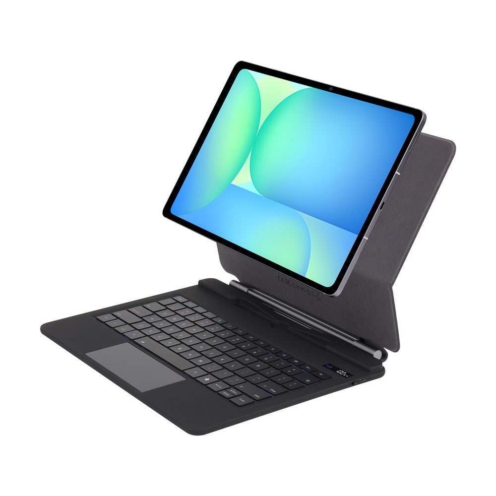 P820 For Samsung Galaxy Tab S10 FE+ X620 / X626B Floating Magnetic Keyboard Case with Backlit, Multi-Angle Stand
