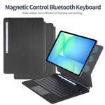 P820 For Samsung Galaxy Tab S10 FE+ X620 / X626B Floating Magnetic Keyboard Case with Backlit, Multi-Angle Stand
