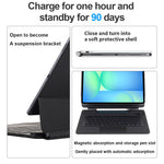 P820 For Samsung Galaxy Tab S10 FE+ X620 / X626B Floating Magnetic Keyboard Case with Backlit, Multi-Angle Stand