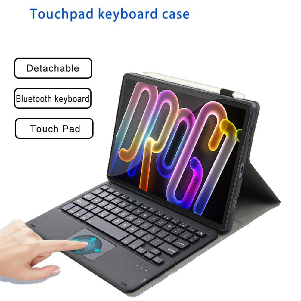 AM32-A For Lenovo Xiaoxin Pad Pro GT Leather TPU Tablet Cover with Touchpad Bluetooth-Compatible Keyboard