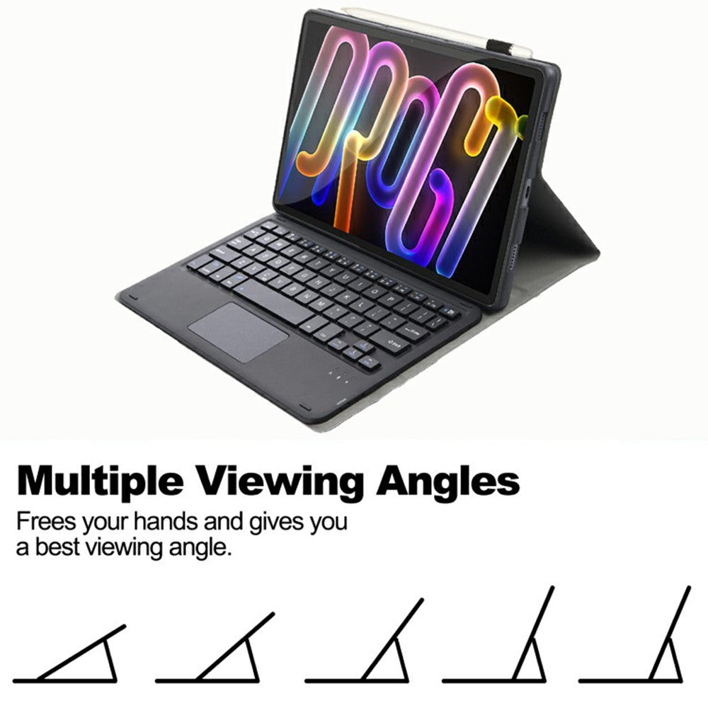 AM32-A For Lenovo Xiaoxin Pad Pro GT Leather TPU Tablet Cover with Touchpad Bluetooth-Compatible Keyboard